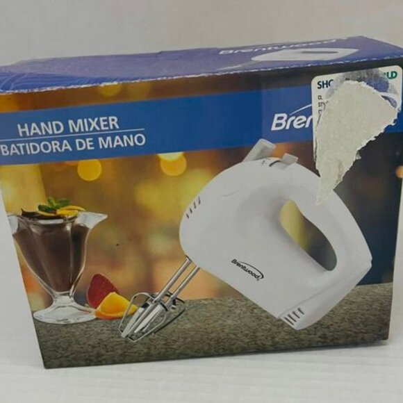 Brentwood HM-45 WHITE 150W 5-Speed Lightweight Ergonomic Hand Mixer w Heel Rest - Picture 2 of 5